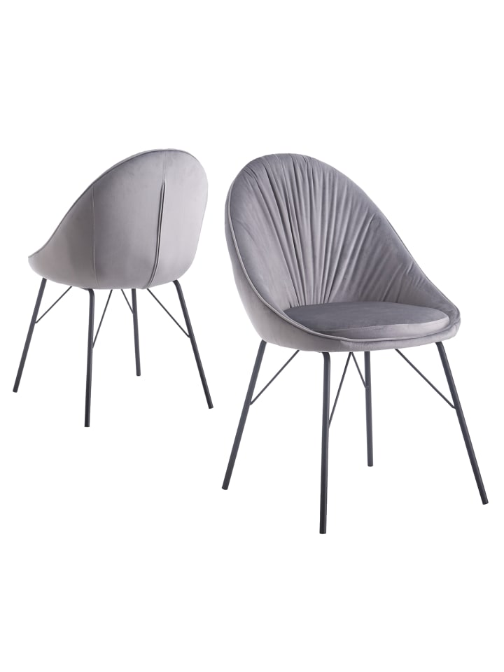 B&D Home 2er-Set: Esszimmerstuhl MILA in Grau - (B)50,5 x (H)84,5 x (T)62 cm günstig kaufen onesize