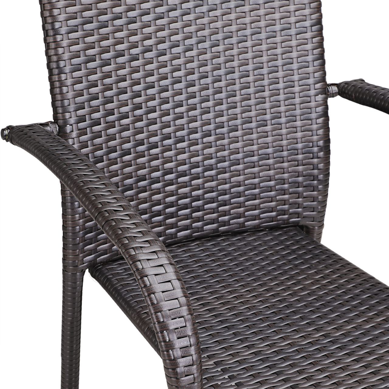 Casaria Polyrattan Stapelstuhl Comfort 4er-Set Braun