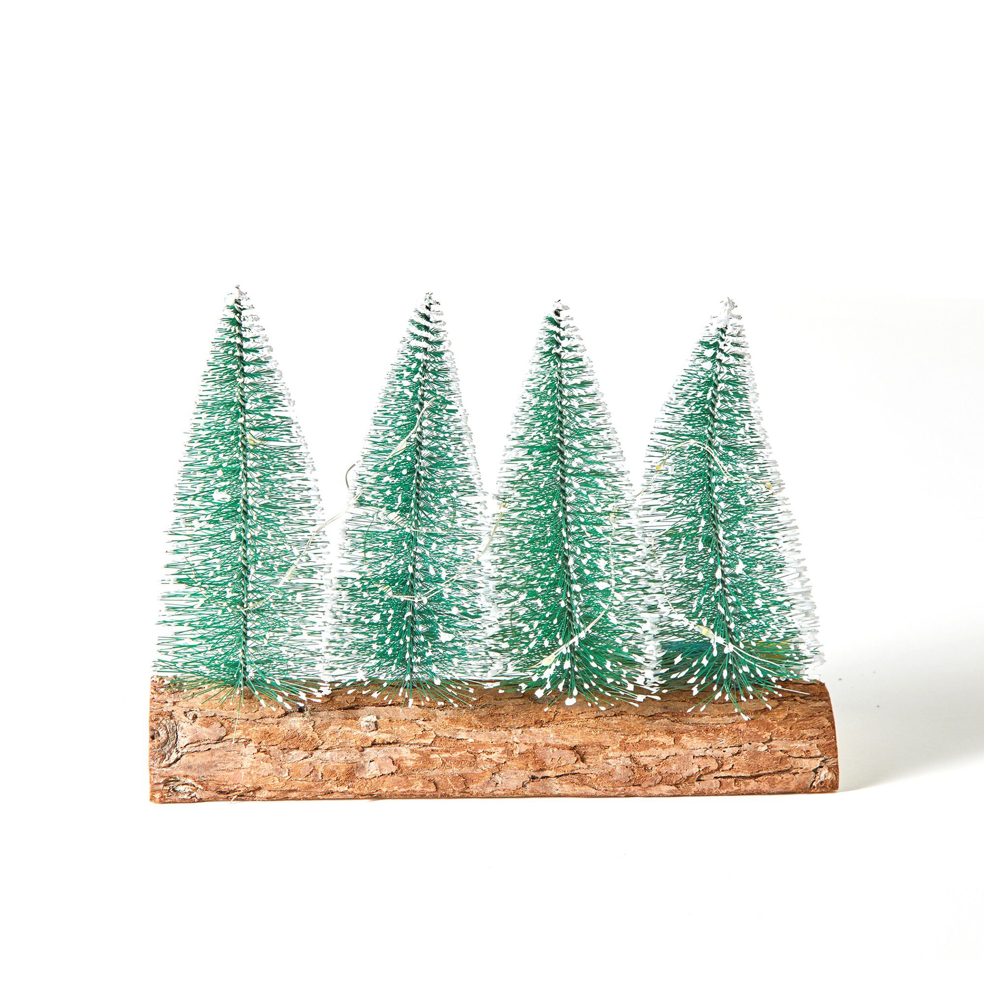 Sapins lumineux sur support bois