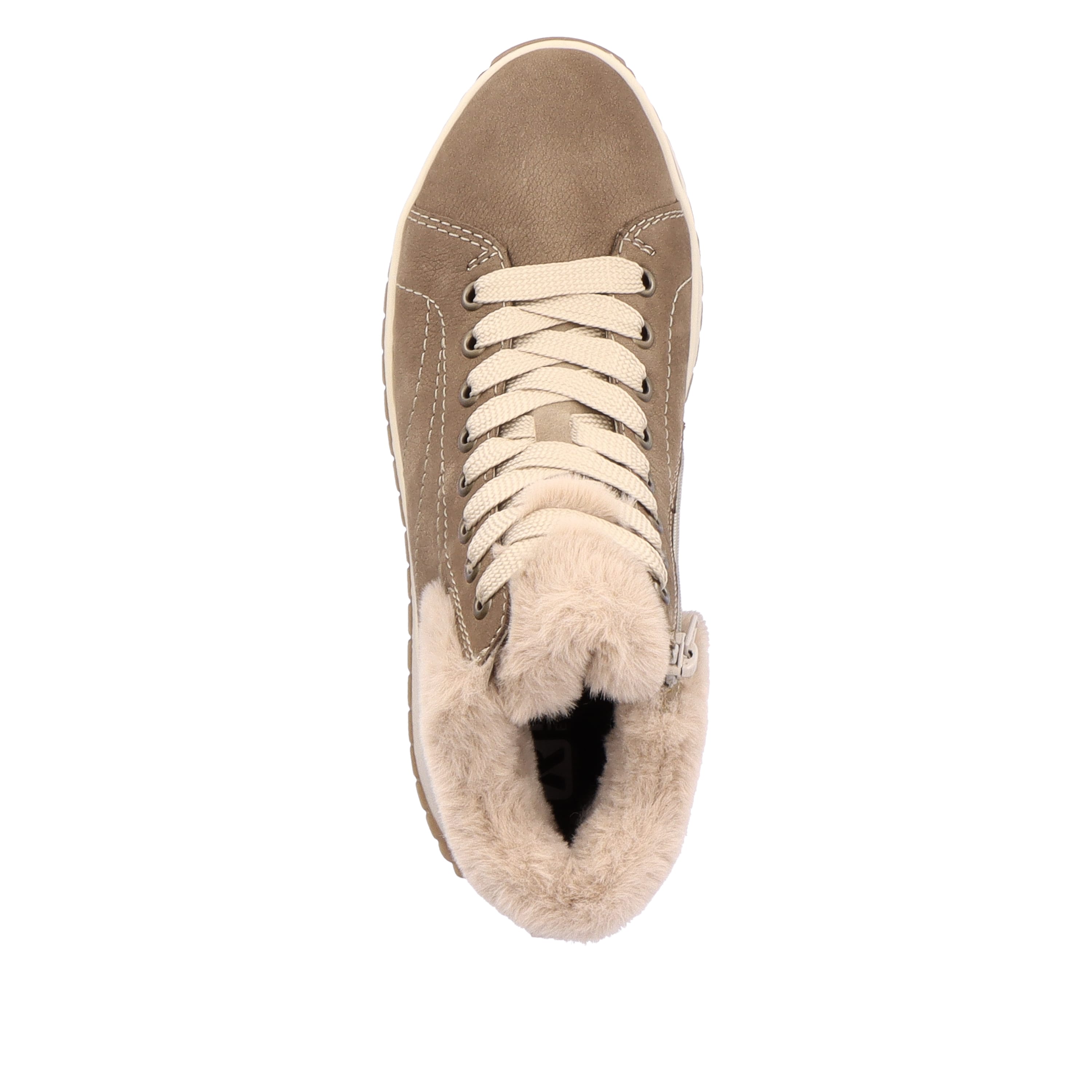 Rieker Damen Sneaker High caramel-brown creme-beige