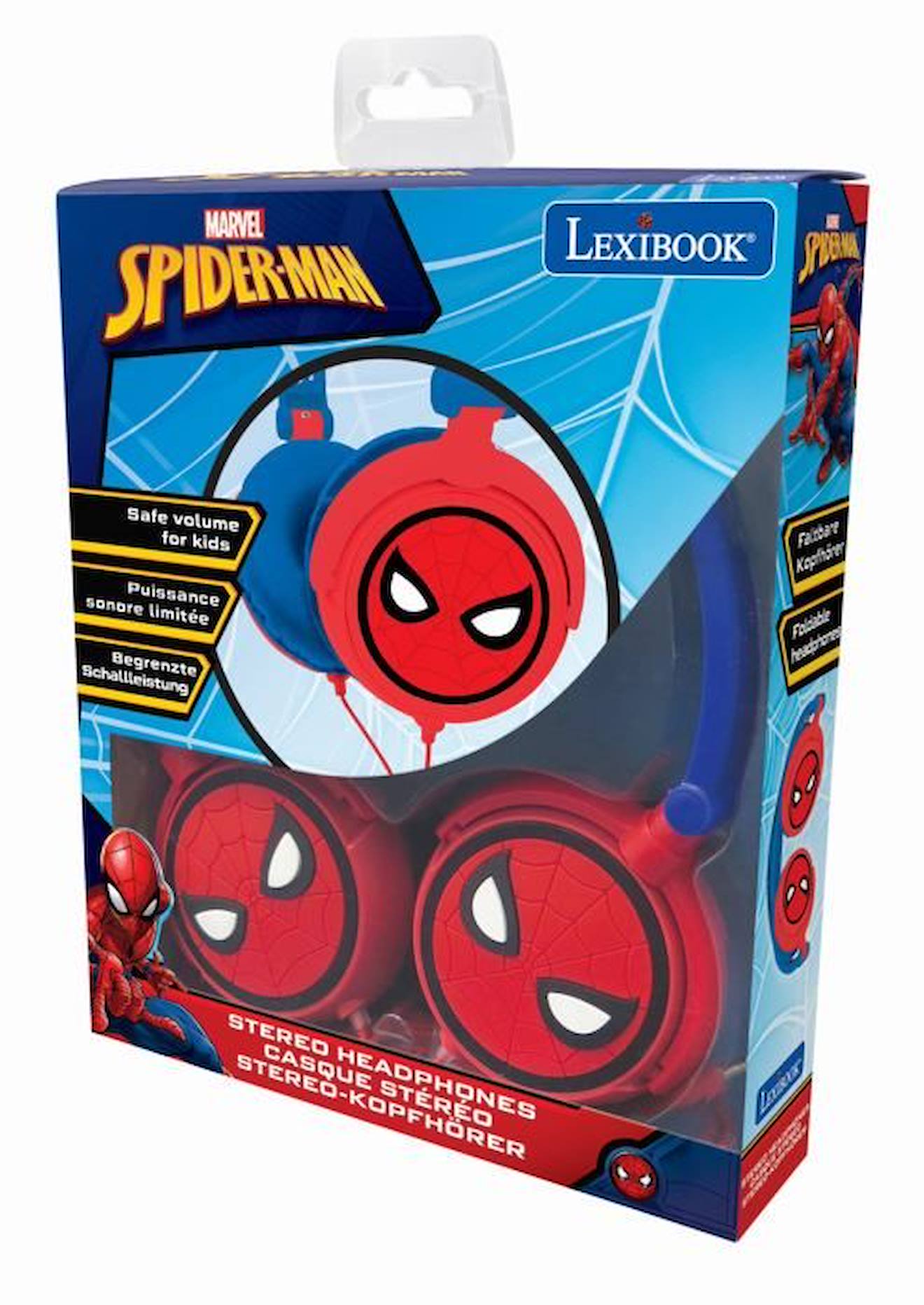 Casque stéréo filaire pliable SpiderMan rouge