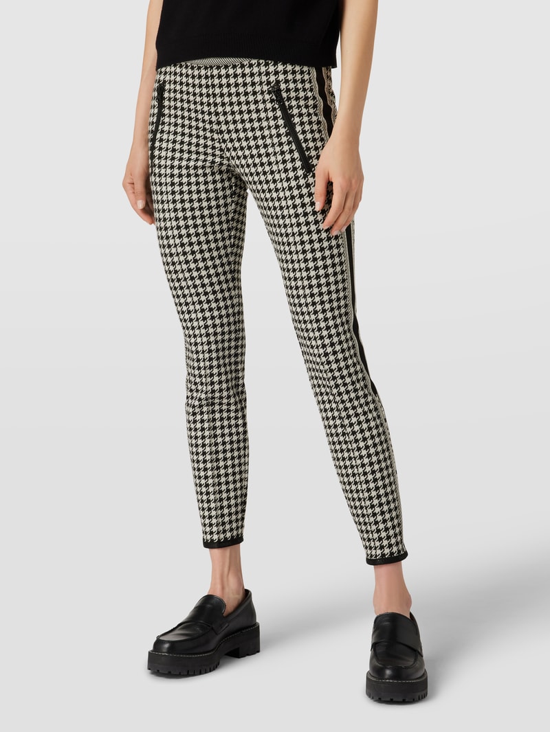 Hose mit Allover-Muster Modell 'Ranee' in schwarz