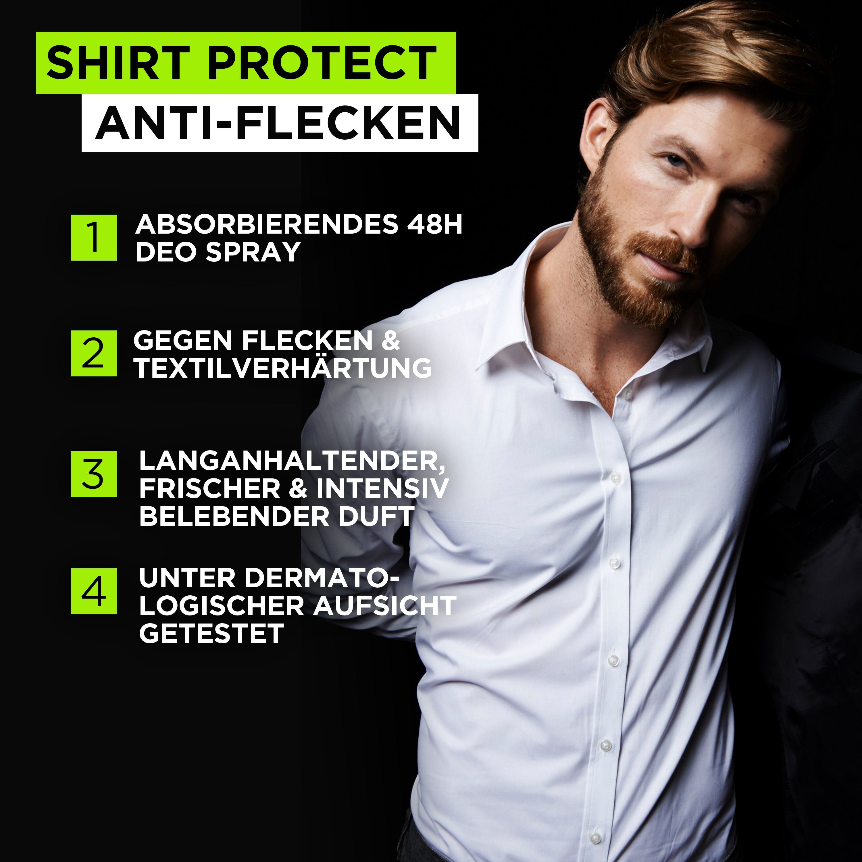 L'ORÉAL PARIS MEN EXPERT Deo-Spray Shirt Control, Schützt vor weißen Rückständen & Textilverhärtungen