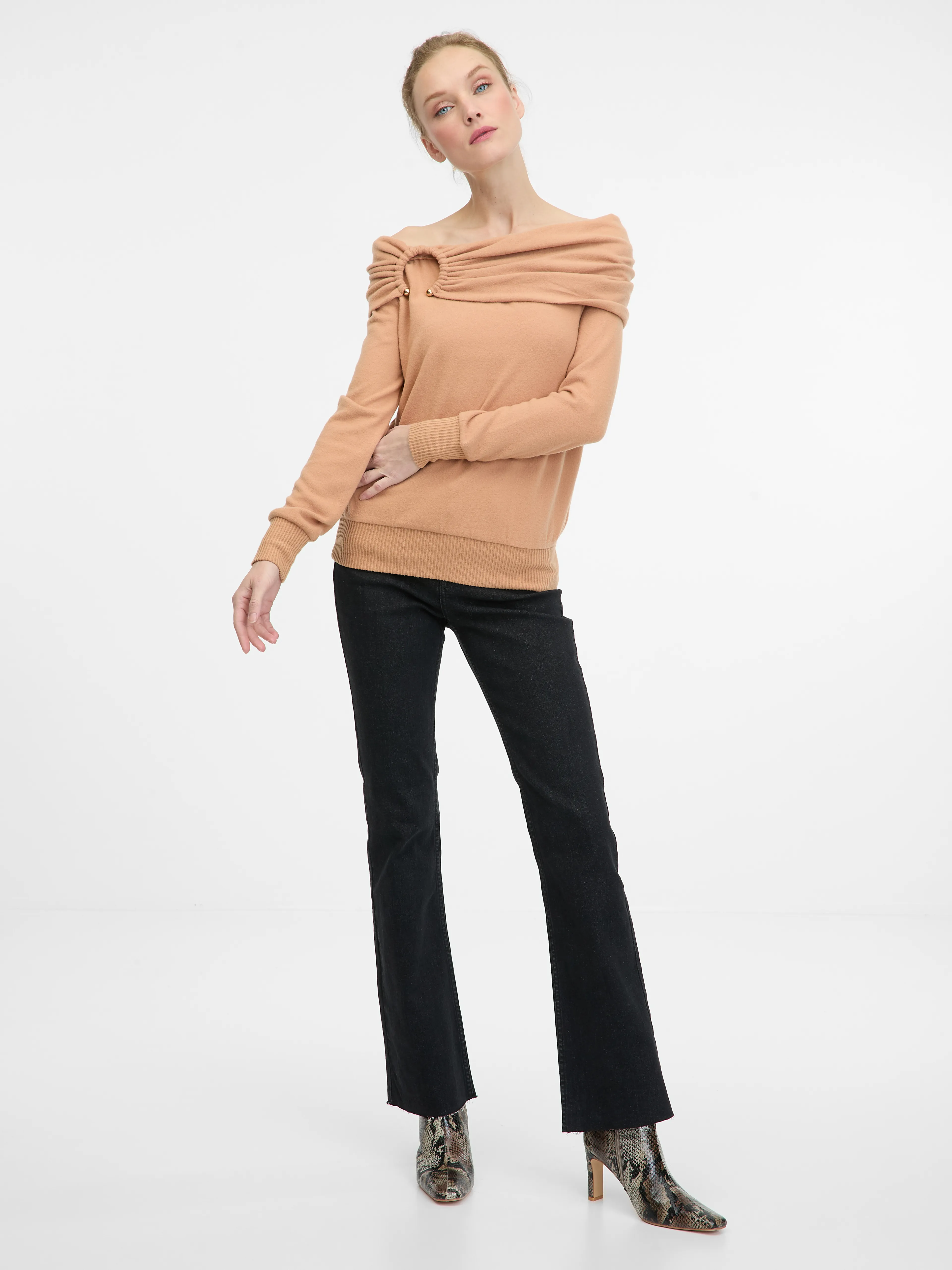 Hellbraunes Damen-Langarmshirt ORSAY