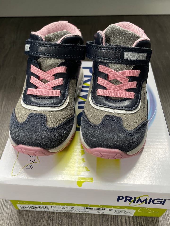 Primigi Leder-Sneakers in Dunkelblau/ Grau/ Rosa günstig kaufen 23