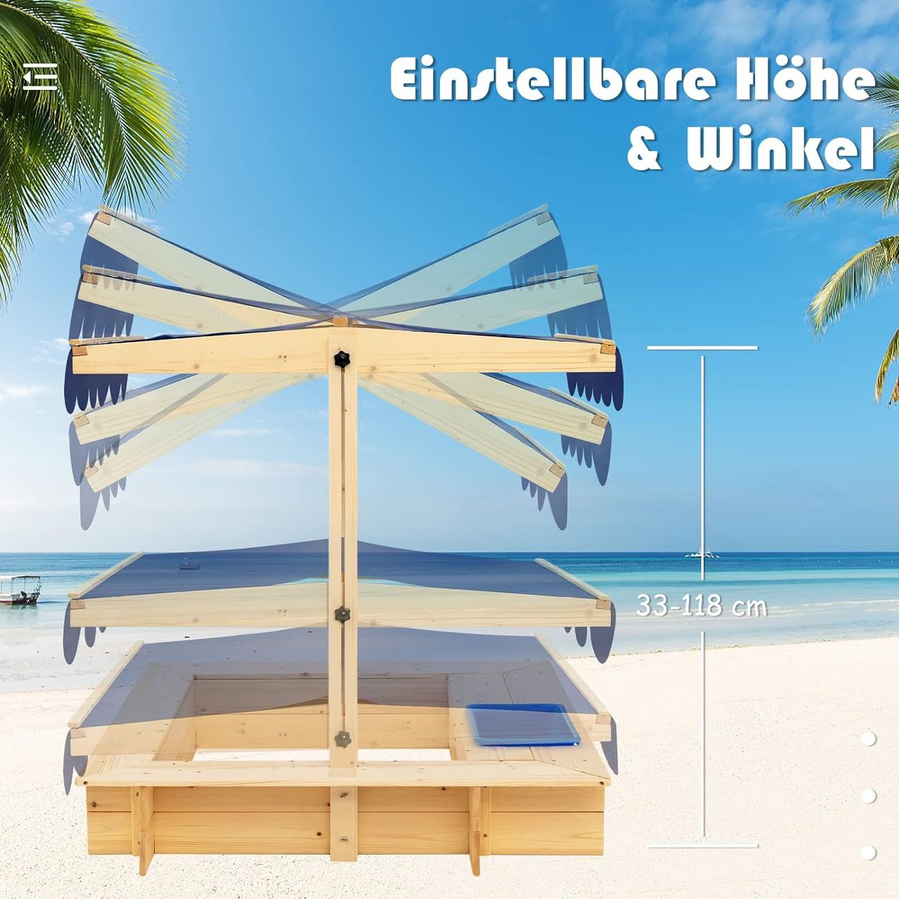 Costway Sandkasten aus Holz