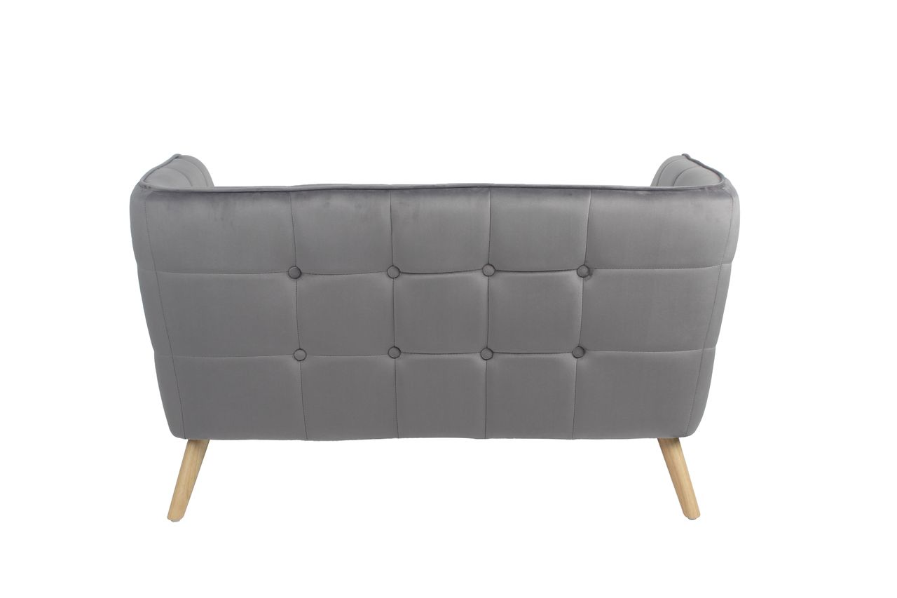 Happy Home Happy Home moderner 2-Sitzer Sitzbank mit Armlehne aus Samtbezug HWP70-GRA grau