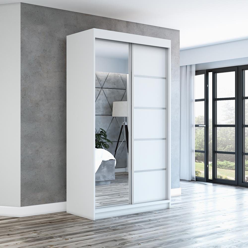 A&J MöbelLand GmbH Schwebetürenschrank GAP 120 cm mit Spiegel