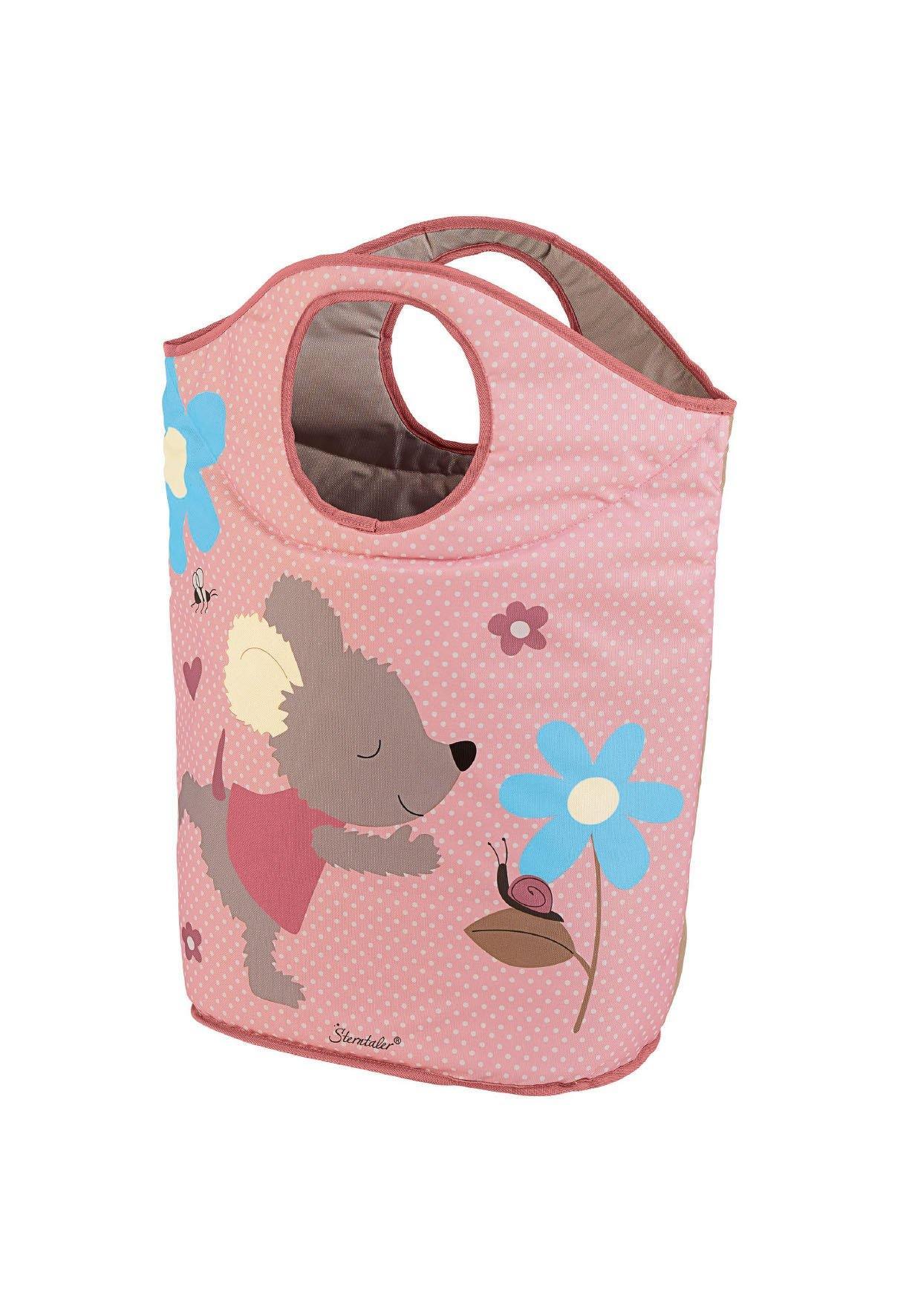 Aufbewahrungskorb Maus Mabel in Rosa, Grau u. Blau