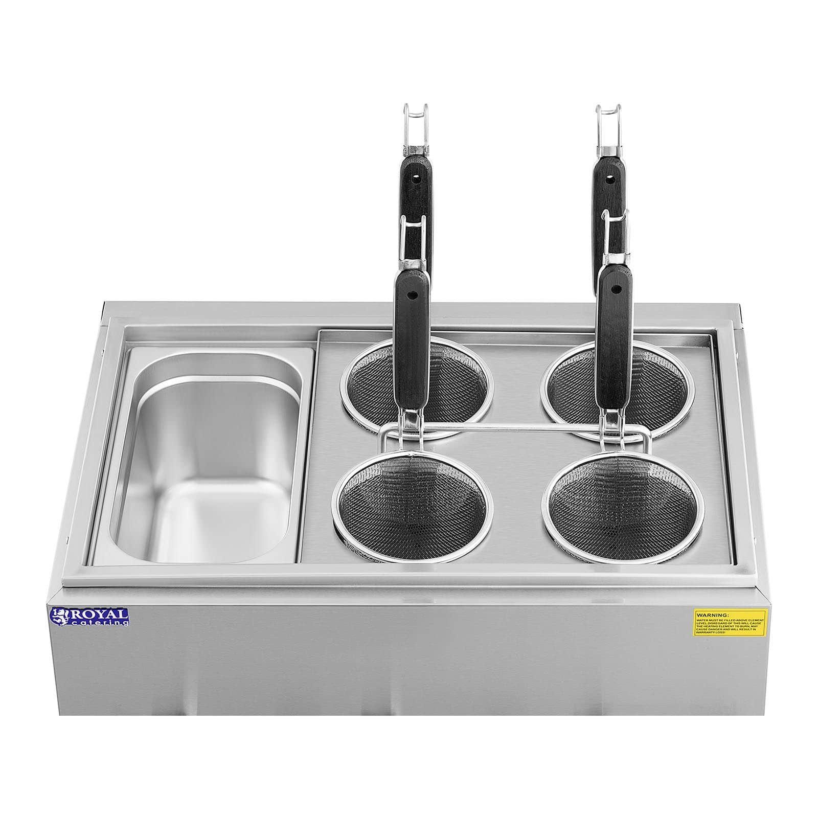 Royal Catering Nudelmaschine Nudelkocher mit 4 Körben Pastakocher Pasta-Station GN 1/3 Behälter 30, 3,000 W