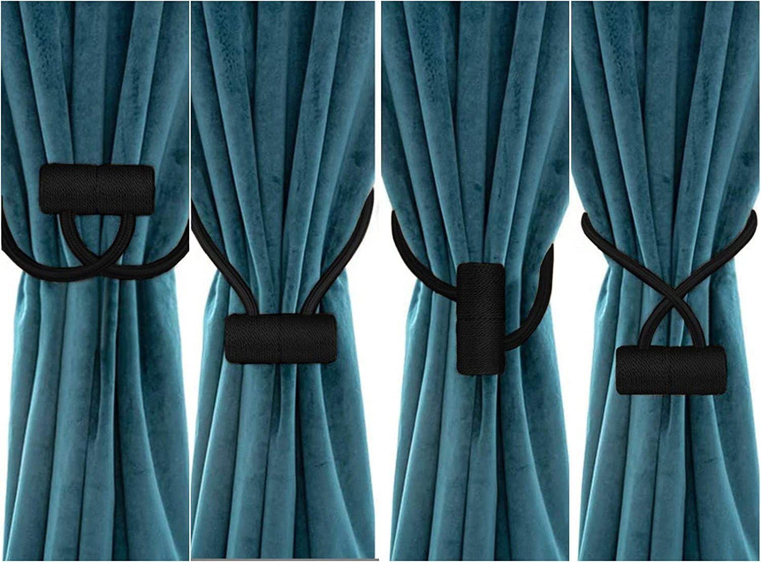 Dekospange 2 Stück Magnetische Gardinen Raffhalter, SCOHOME, Fenstervorhänge, (2-tlg., für Gardinenklammern Vorhänge Zuhause, Büro, Dekoration), erhältlich in braun/Schwarz