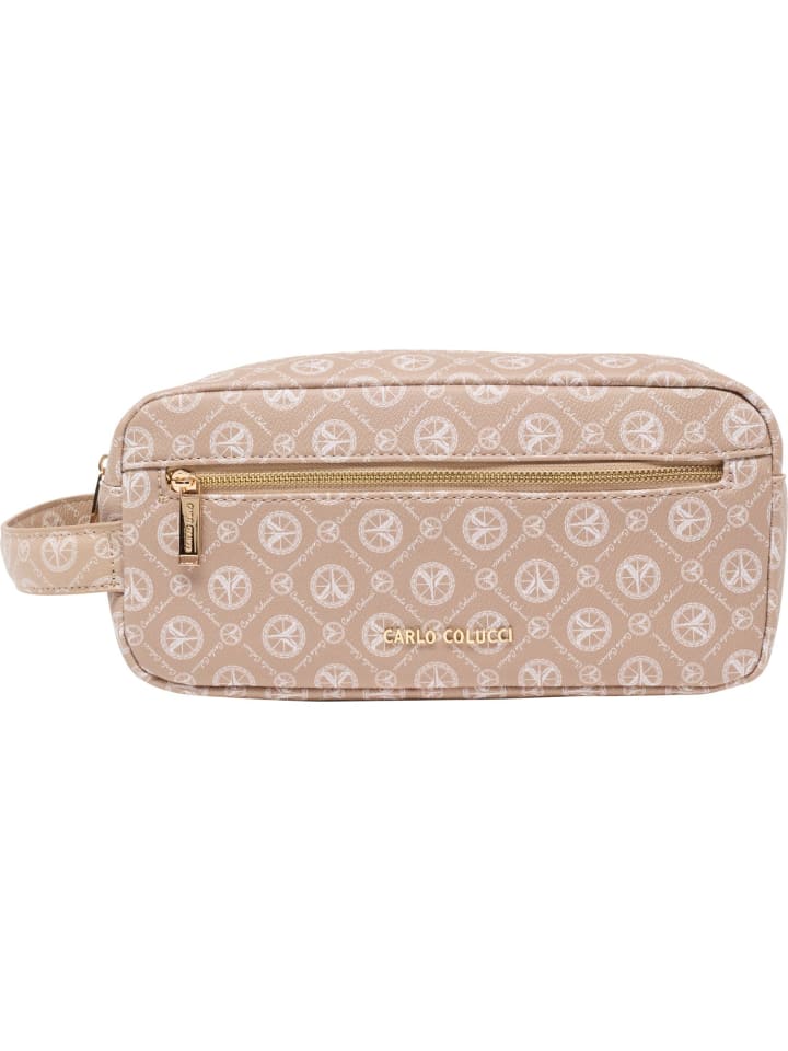 Carlo Colucci Kosmetiktasche Dellantonio in Beige günstig kaufen onesize