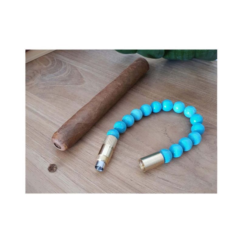 Les Fines Lames Armband Zigarrenschneider Brass, Farbe Türkis - Größe M