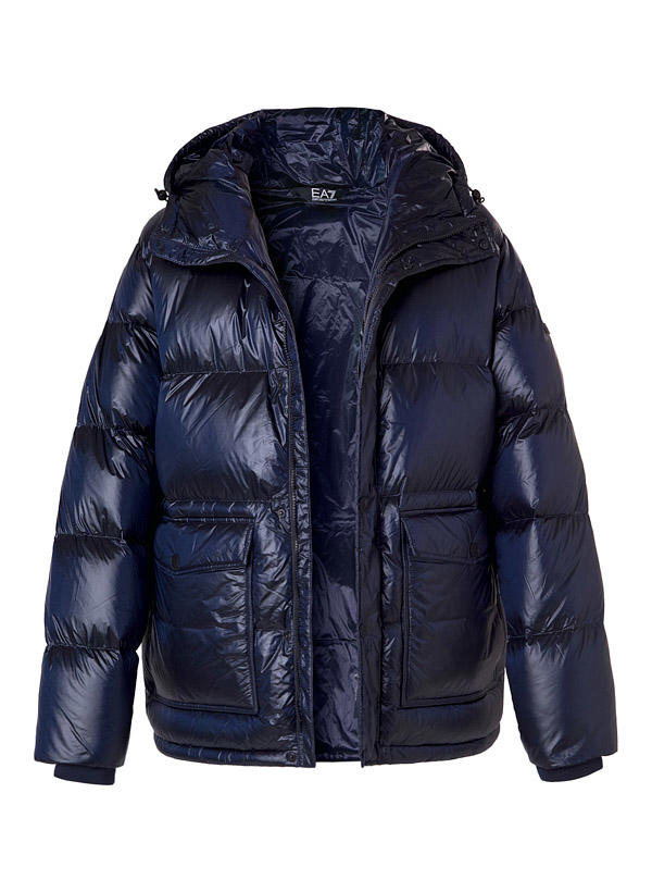 EA7, Daunenjacke, Mikrofaser wasserabweisend, blau