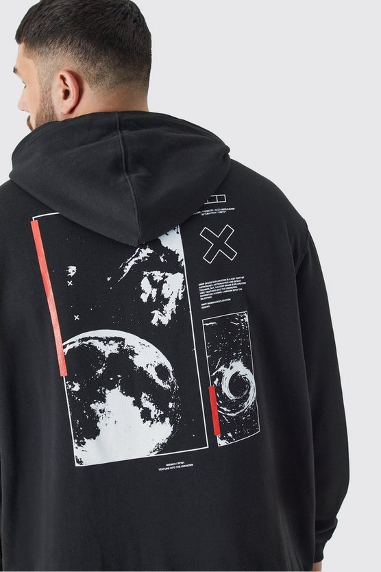 Plus Oversize Hoodie mit Print