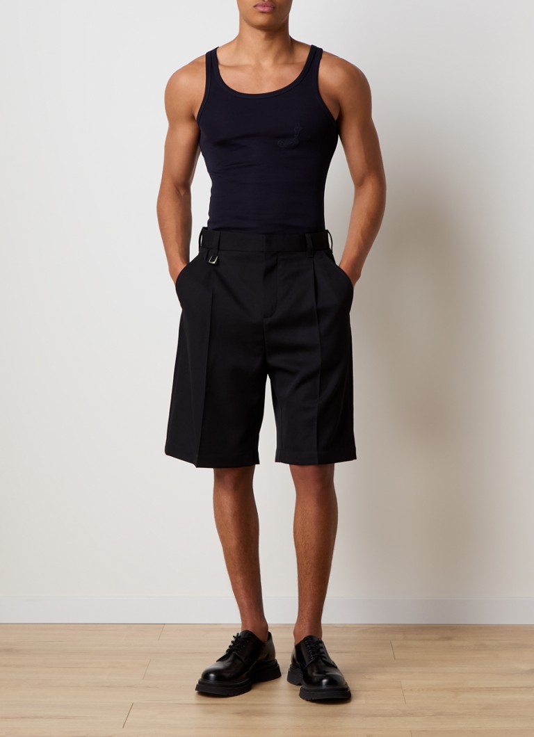Pantaloni Jacquemus cu croi larg și crop, din amestec de in cu dungi în relief.