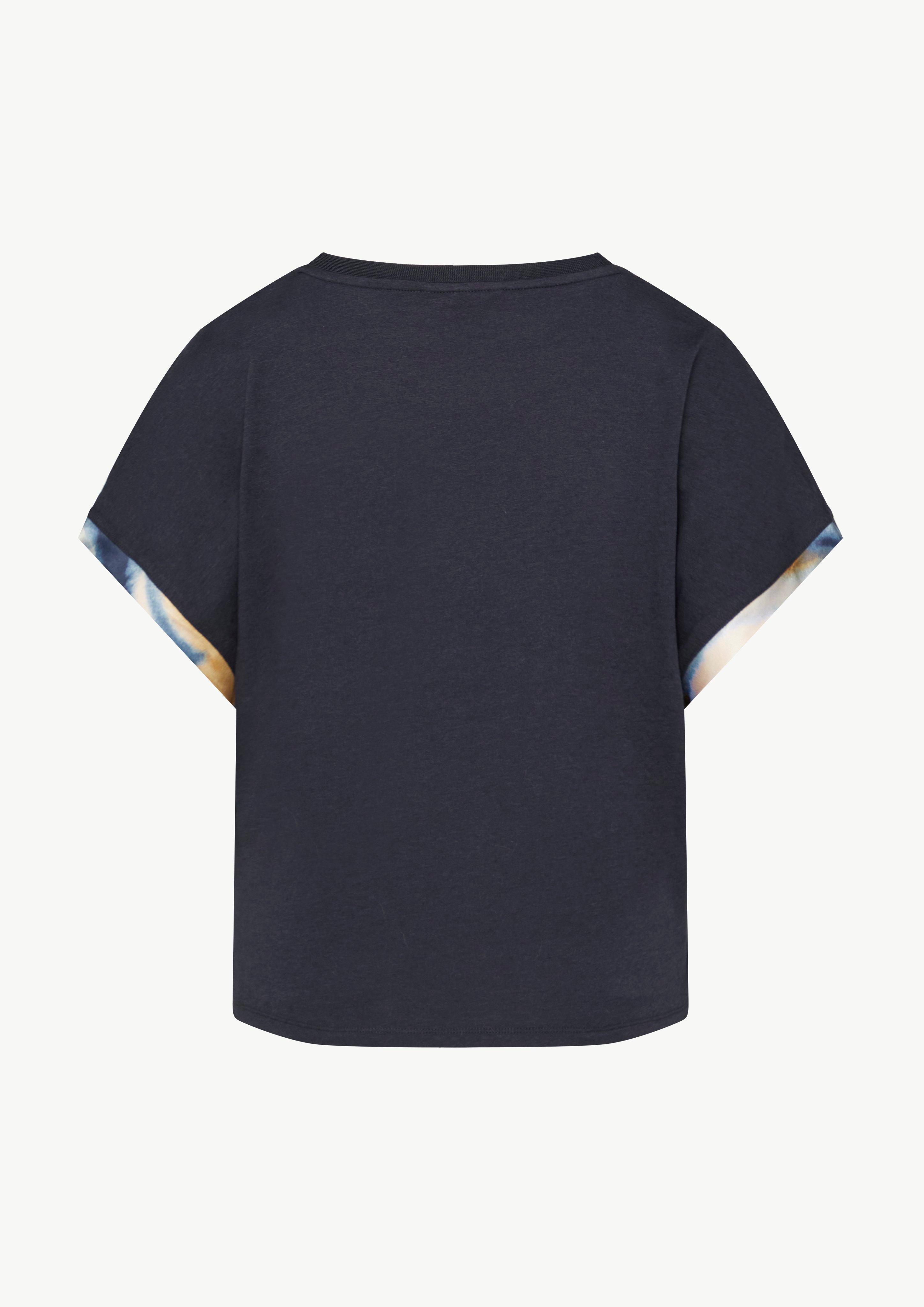 Gemustertes T-Shirt im Fabricmix - royalblau