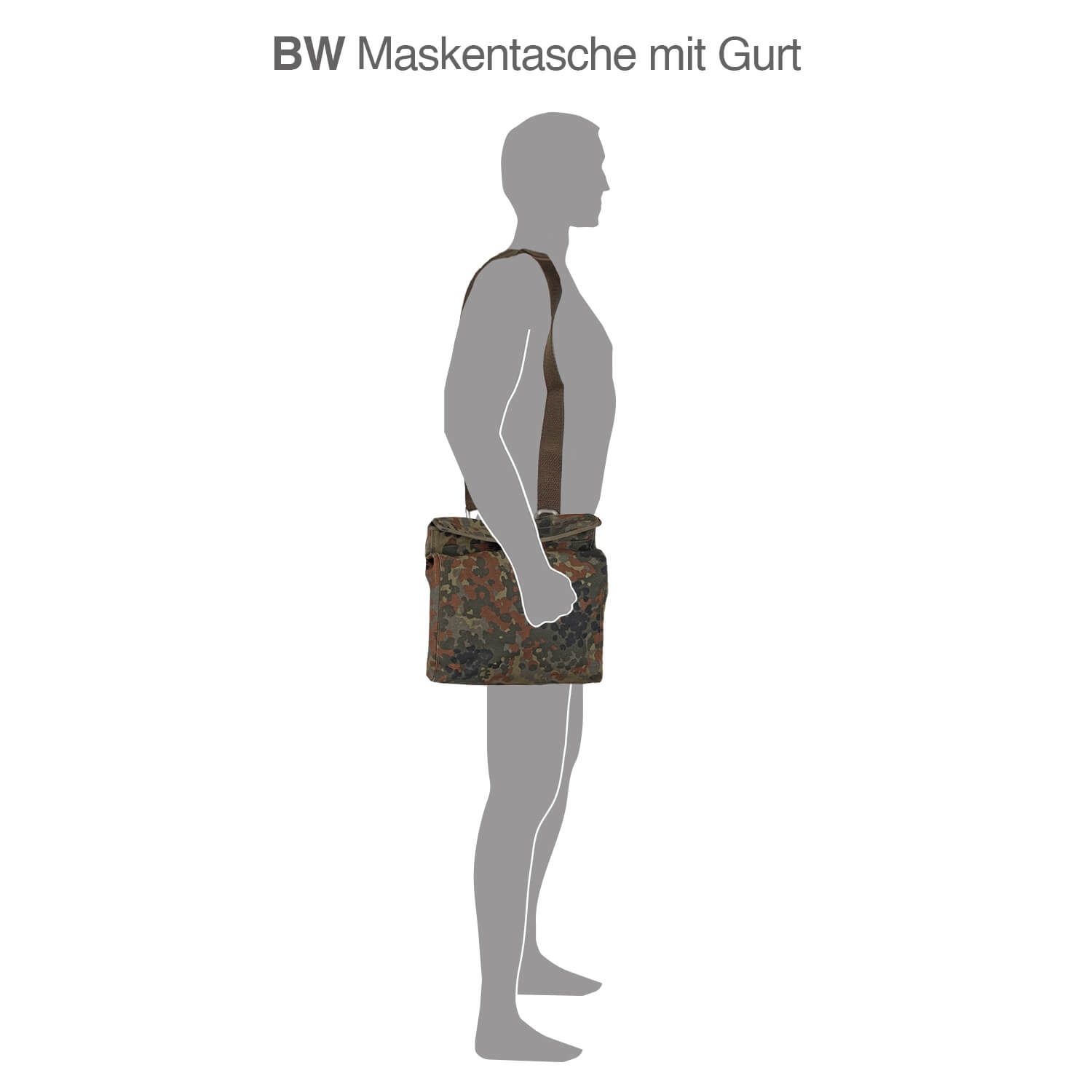 BW Maskentasche m. Gurt flecktarn gebraucht