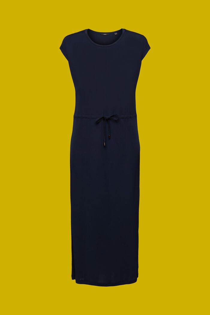 Crêpe-Midikleid mit Tunnelzug