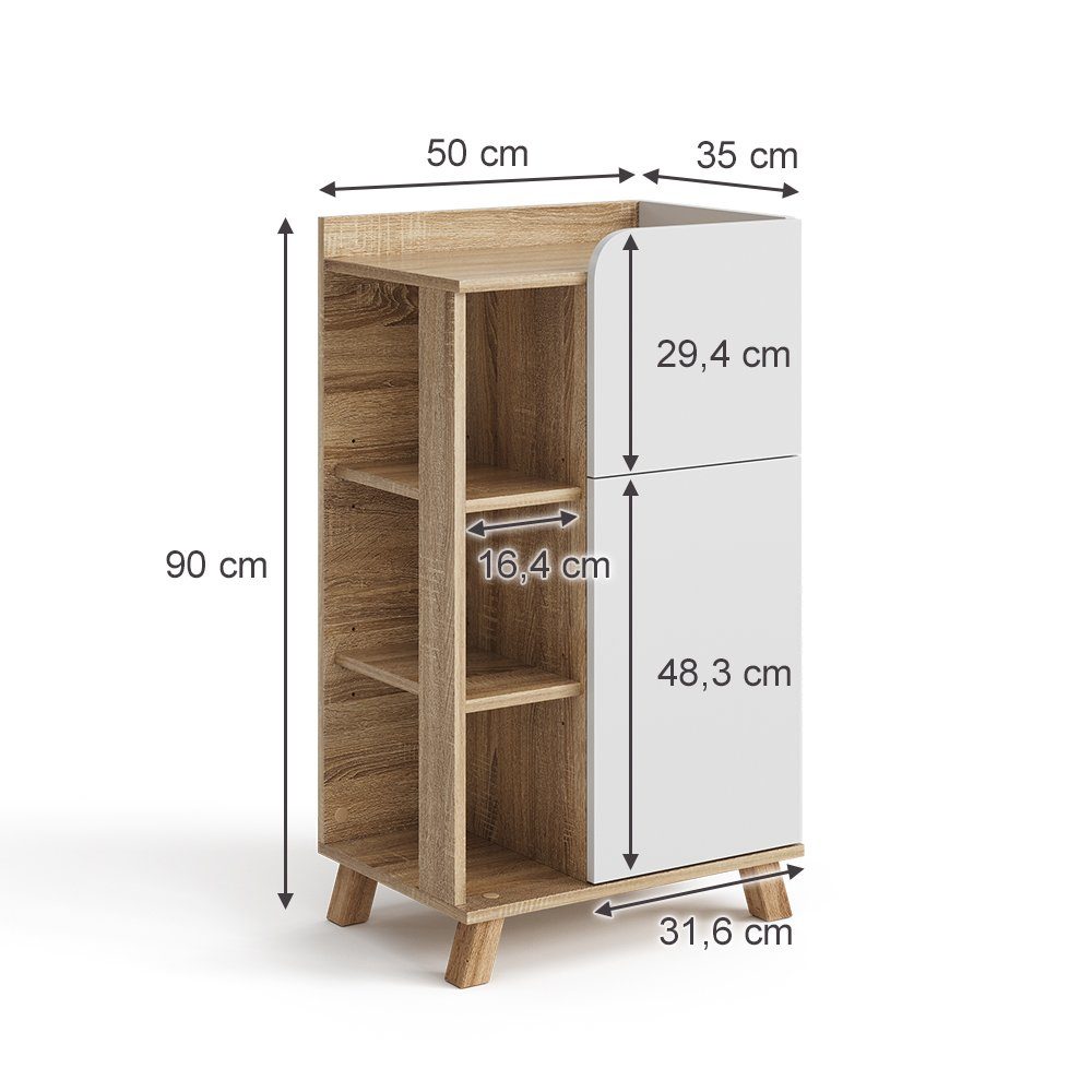 Vicco Badkommode Unterschrank Karen Sonoma Weiß