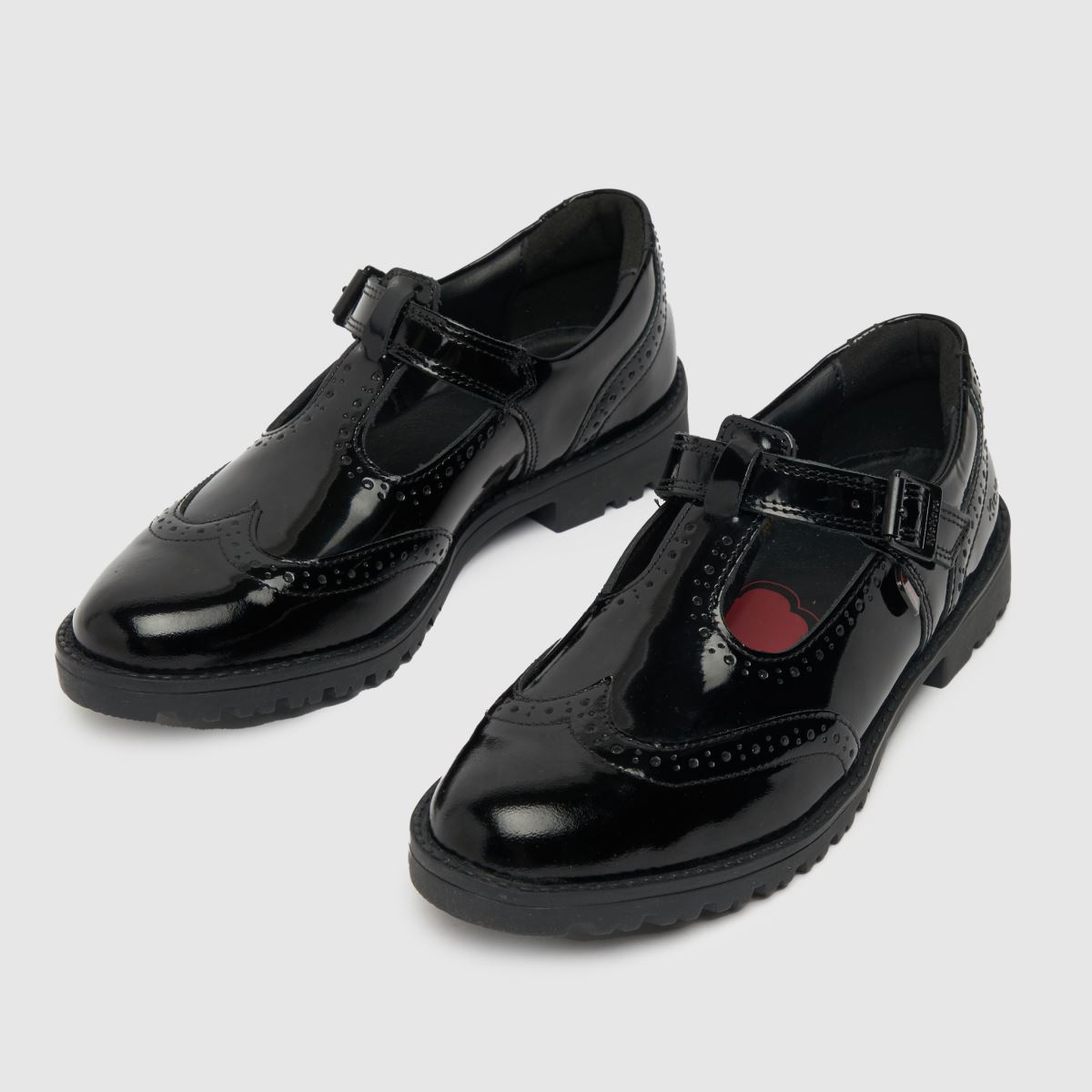 Kickers fekete lachly brogue T-baros lányka ifjúsági cipő