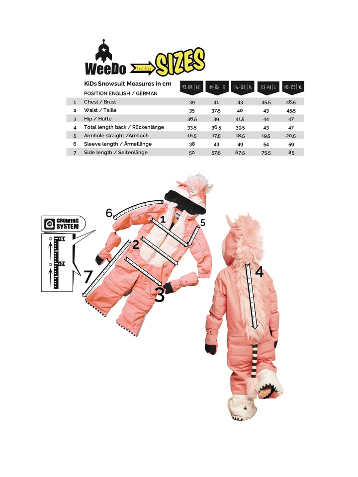 WeeDo Skioverall COSMO LOVE in bunt günstig kaufen 92