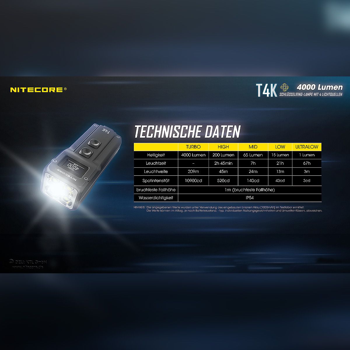 LED Schlüsselbundlampe T4K