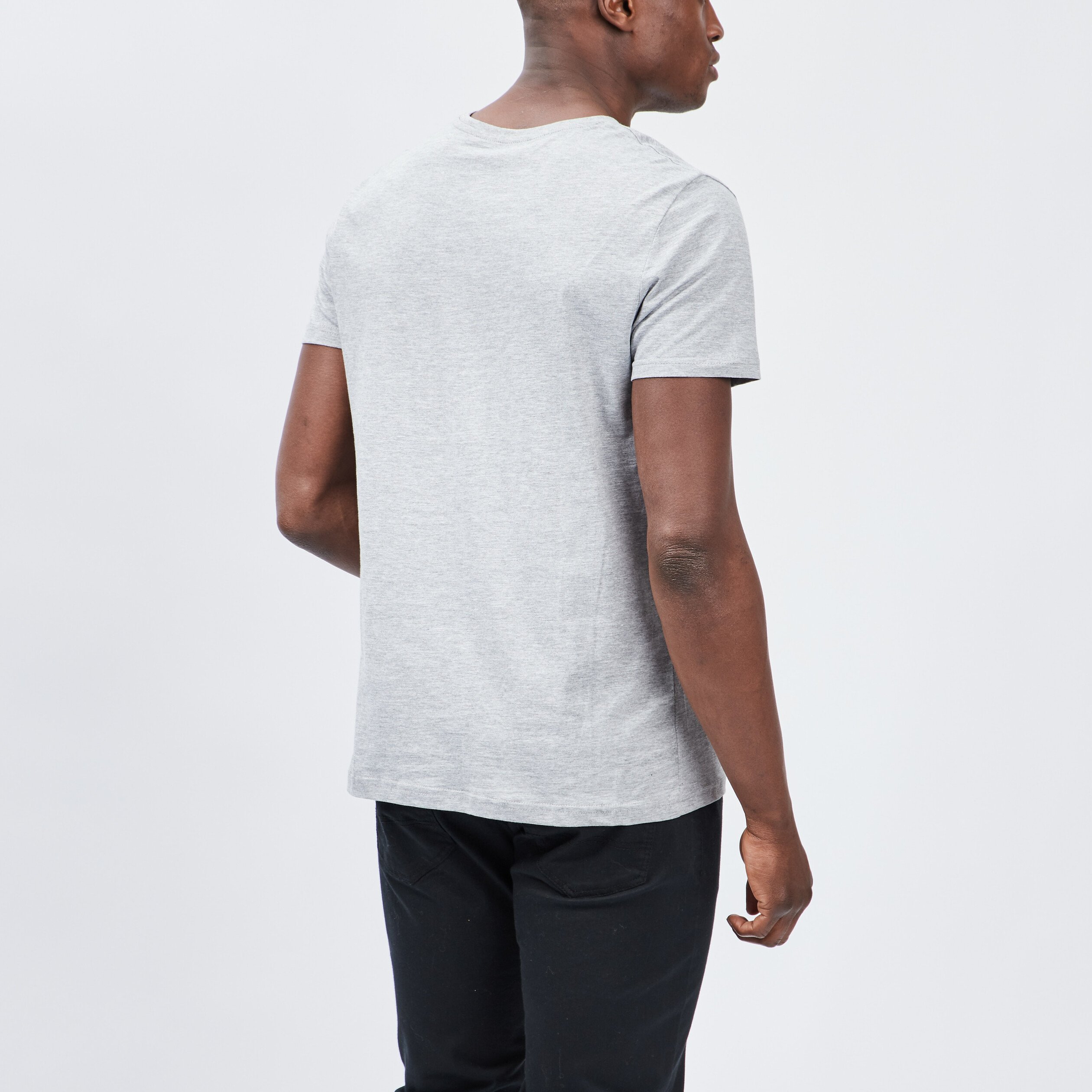 T-shirt en coton manches courtes gris homme | La Halle