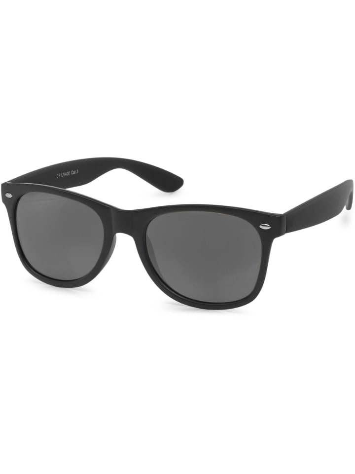 styleBREAKER Nerd Sonnenbrille in Schwarz glanz / Dunkelgrau günstig kaufen onesize