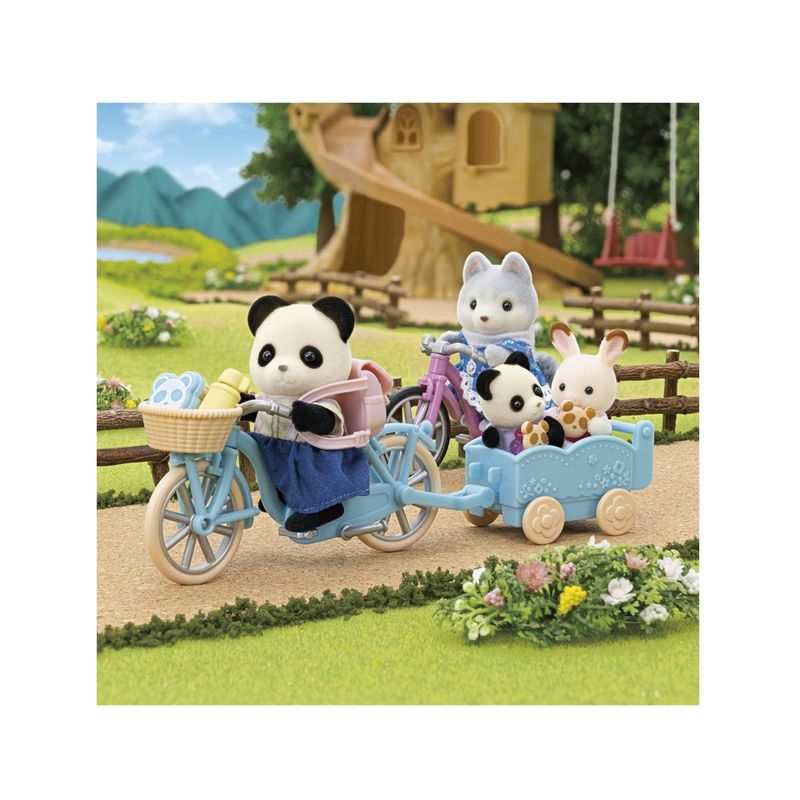 5652 La fille panda son vélo et sa remorque Sylvanian