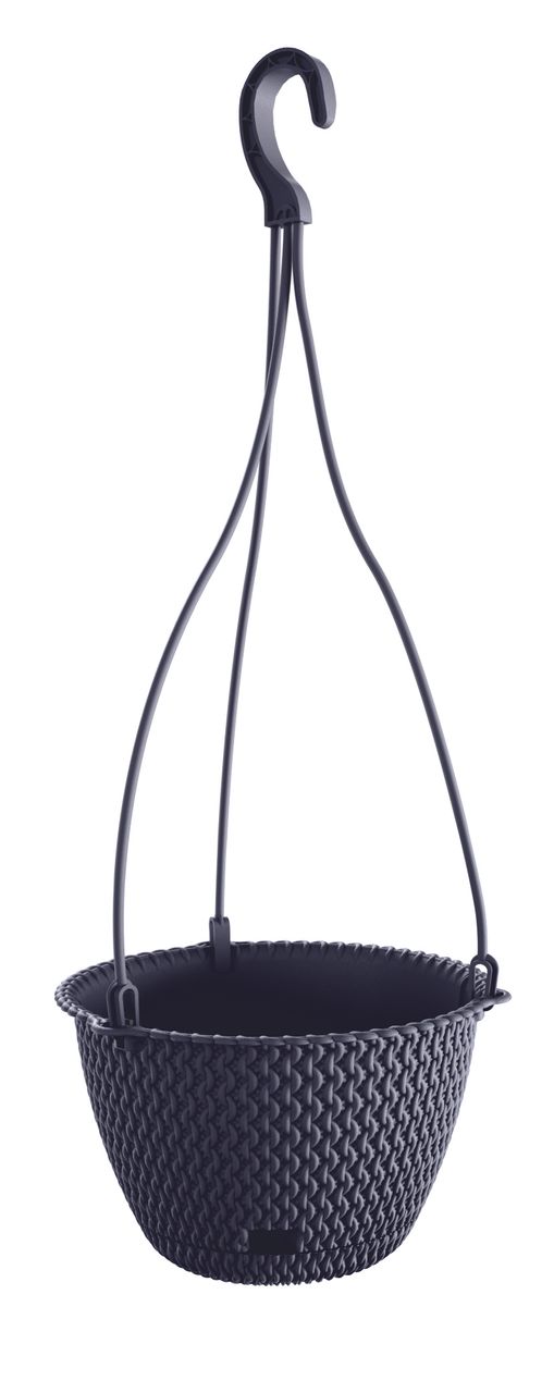 Powertec Garden Strickoptik-Hängetopf - Anthrazit