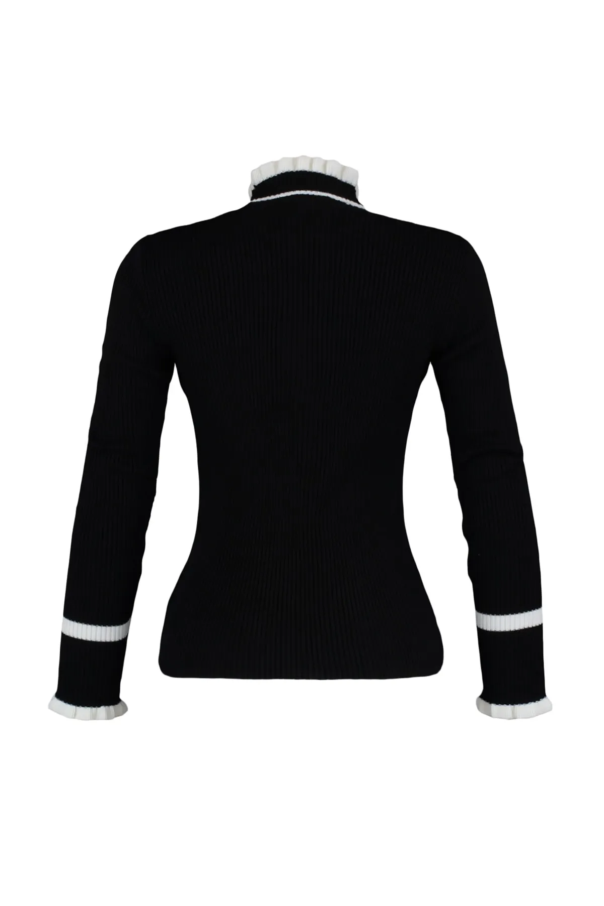 Trendyol Collection  Schwarzer Strickpullover mit Farbblockdesign TWOAW22KZ1250