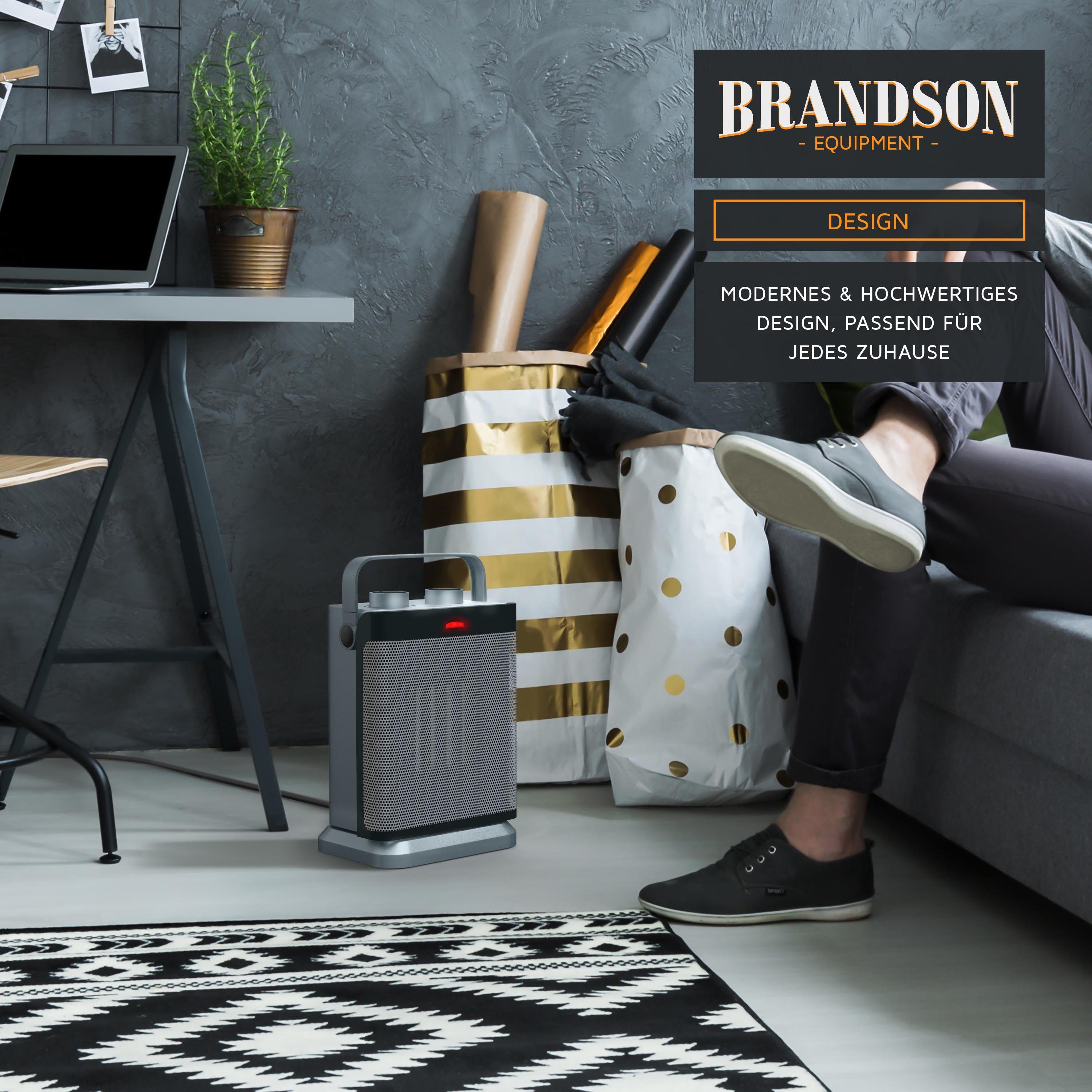 Brandson Keramikheizlüfter, 1800 W, Badezimmer Keramikheizgerät mit Temperaturregelung & Lüfterfunktion