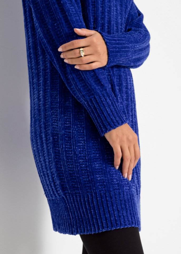 Long-Pullover mit Knöpfen
