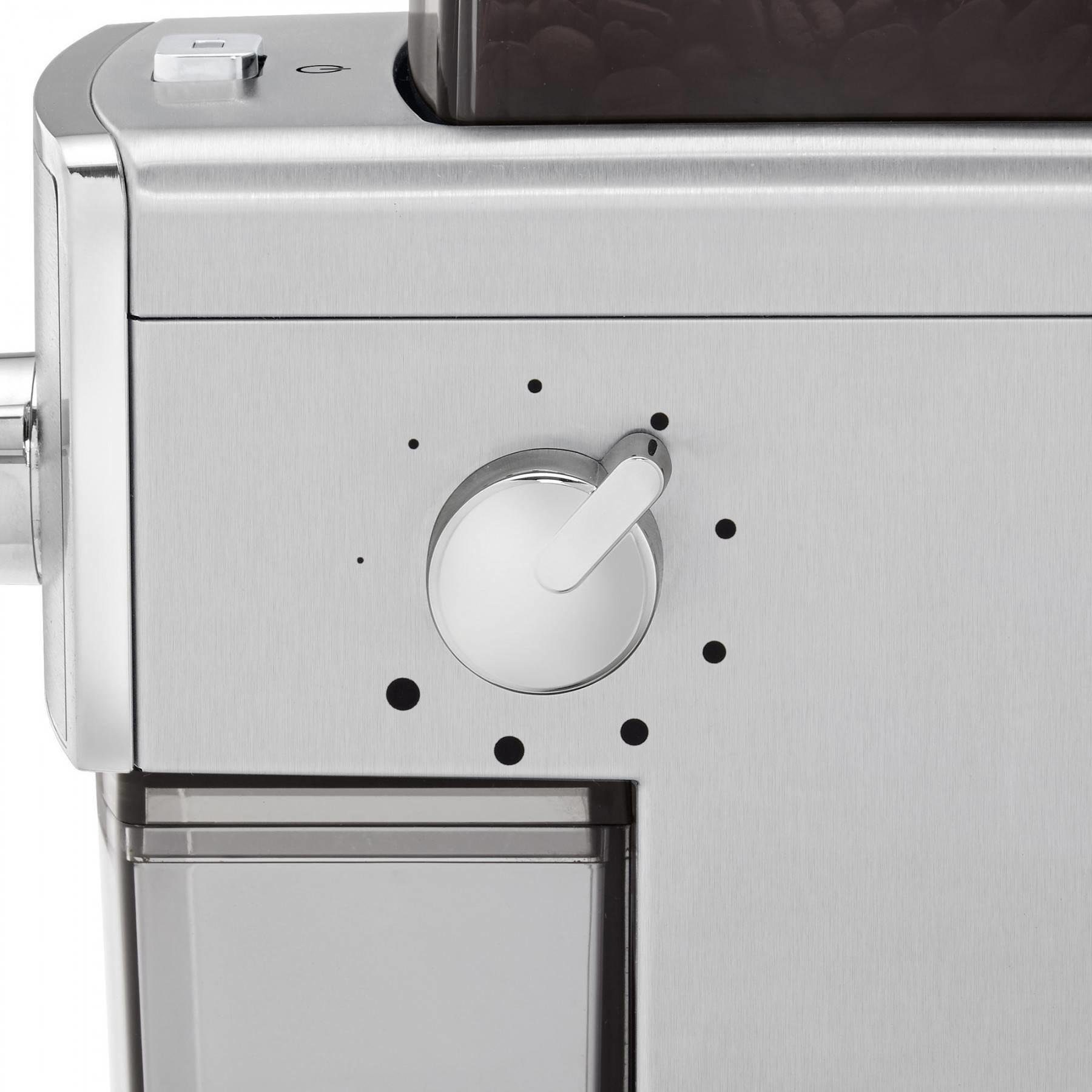 WMF Kaffeemühle Stelio, 110 W, Scheibenmahlwerk, 180,00 g Bohnenbehälter, Aromaschonend, Scheibenmahlwerk aus Stahl