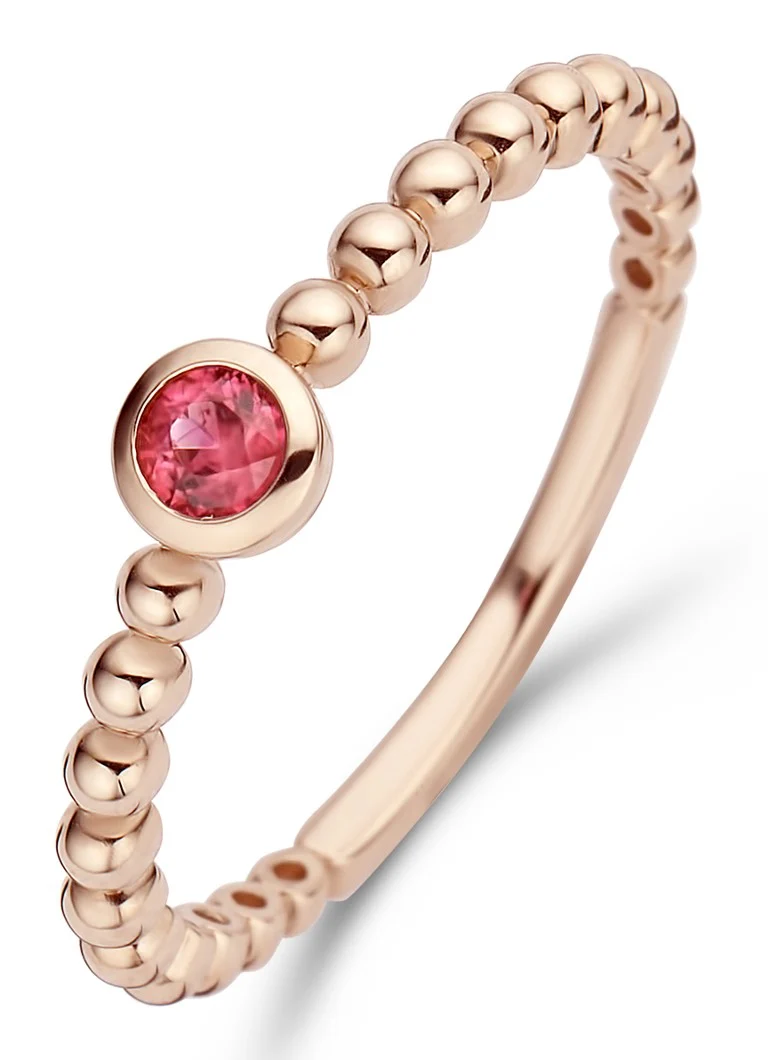 Diamond Point Rose gold ring 0.13 ct ruby (treated) Ensemble
