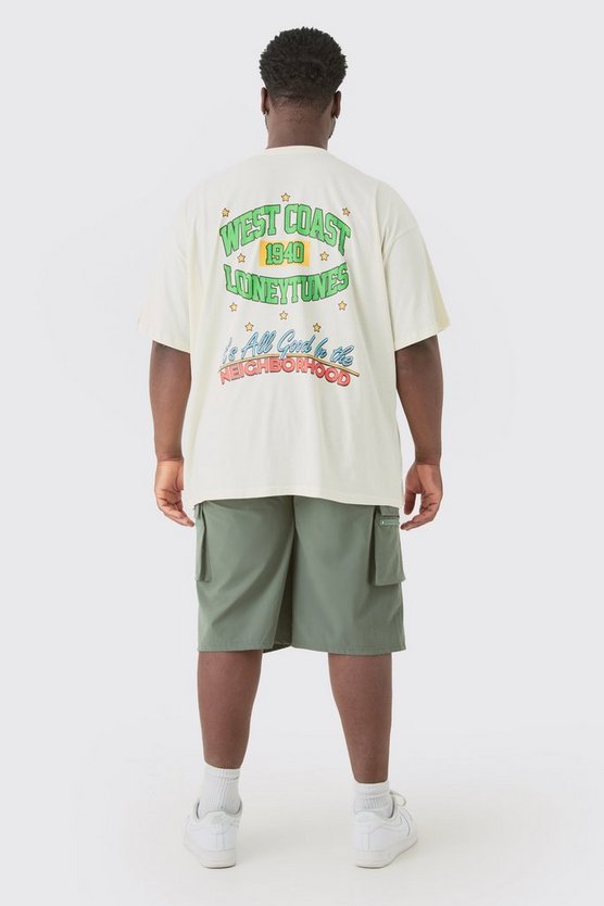 Plus Oversize T-Shirt mit lizenziertem Looney Tunes Print