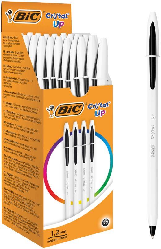 BIC Cristal Up Kugelschreiber Schwarz Mittel 0,35 mm 20 Stück