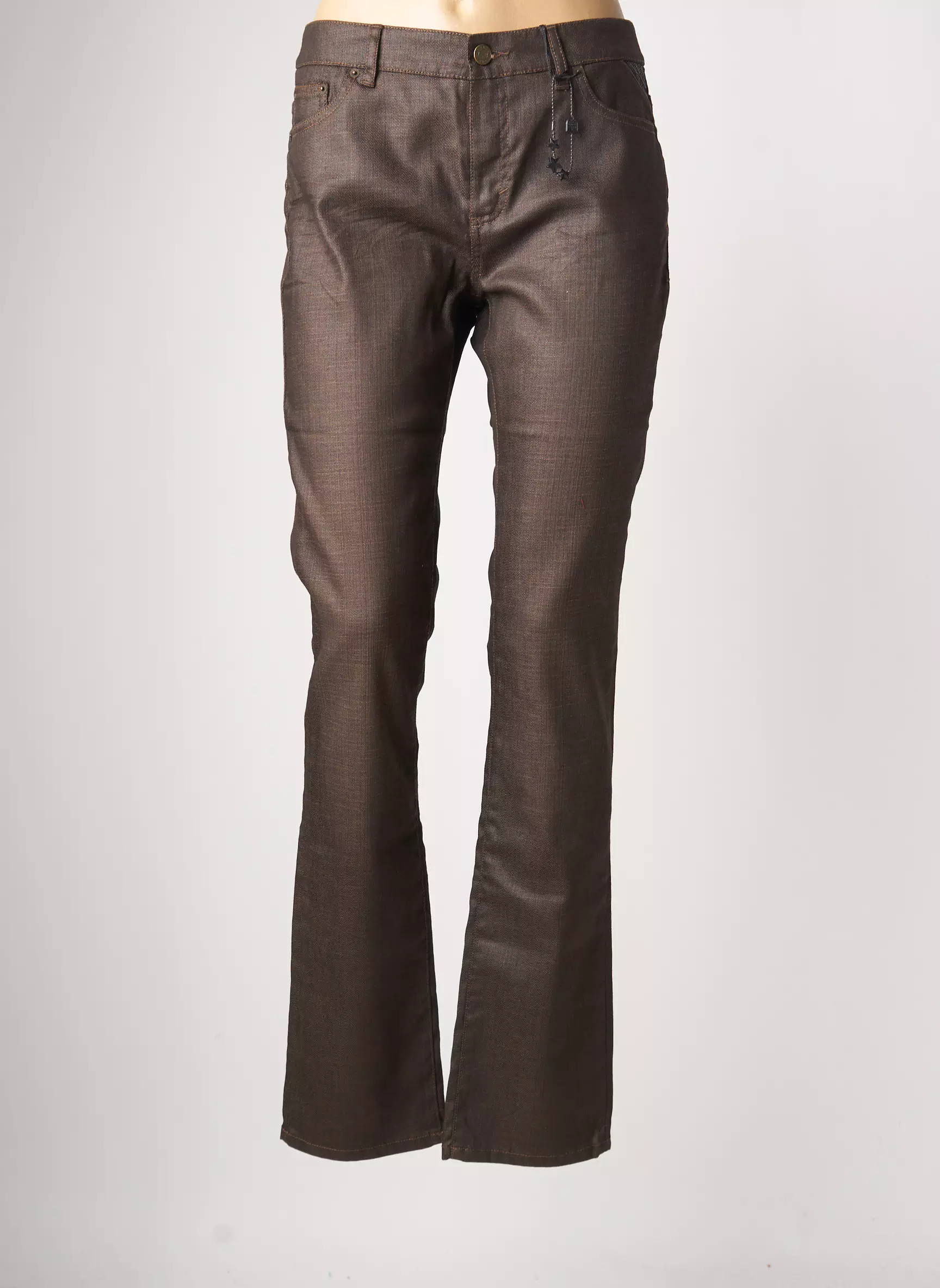 Ikks Jeans Coupe Droite Femme couleur marron