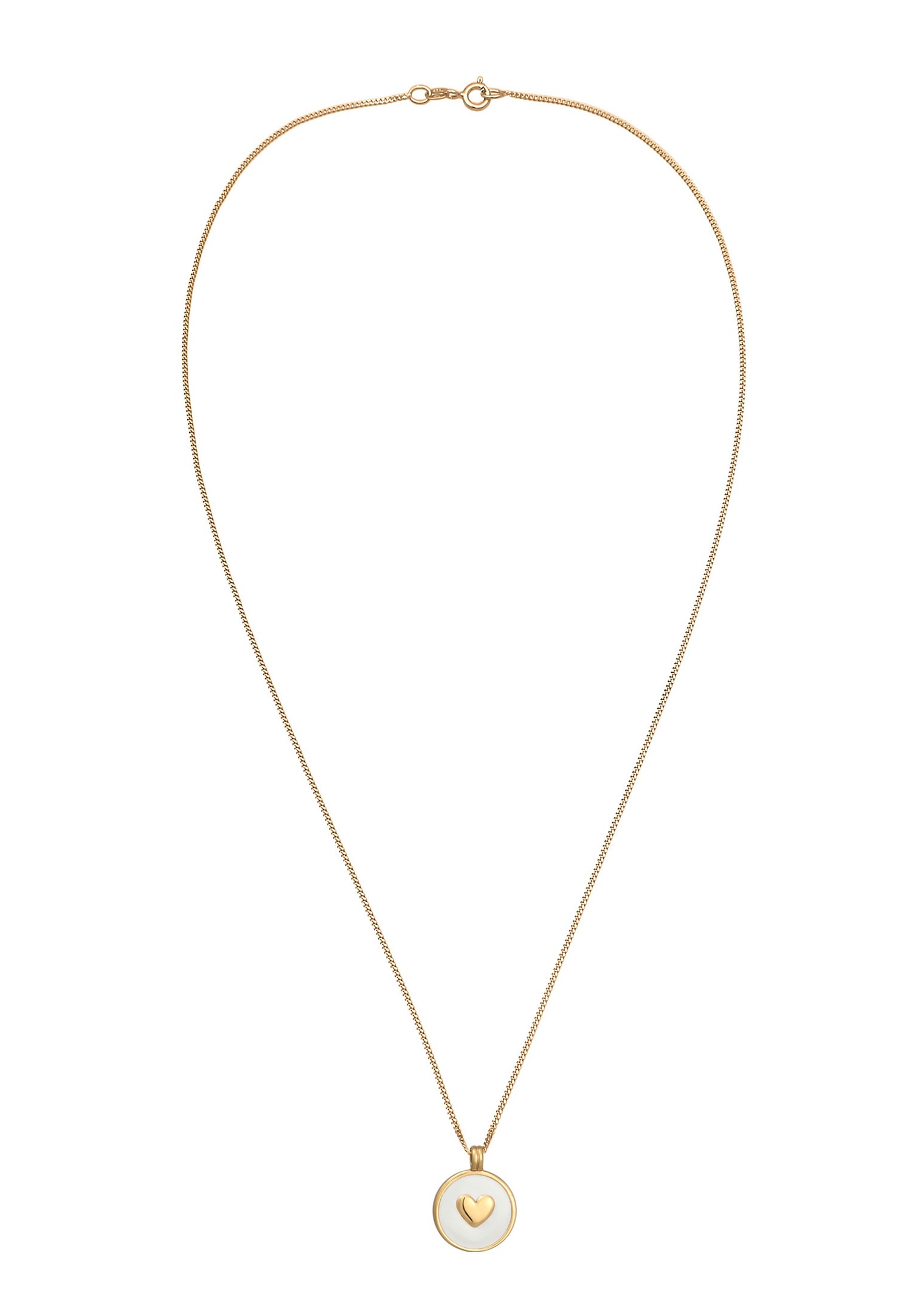 Ciondolo a forma di cuore da donna Elli con smalto in argento sterling 925 placcato oro