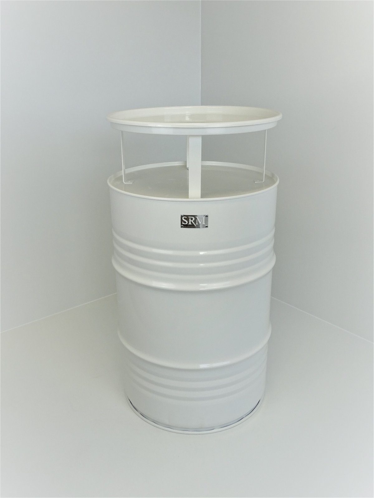 SRM Design Stehtisch Fassmöbel Stehtisch Tisch Partytisch Bistrotisch Weiß Ø57cm Höhe 108cm