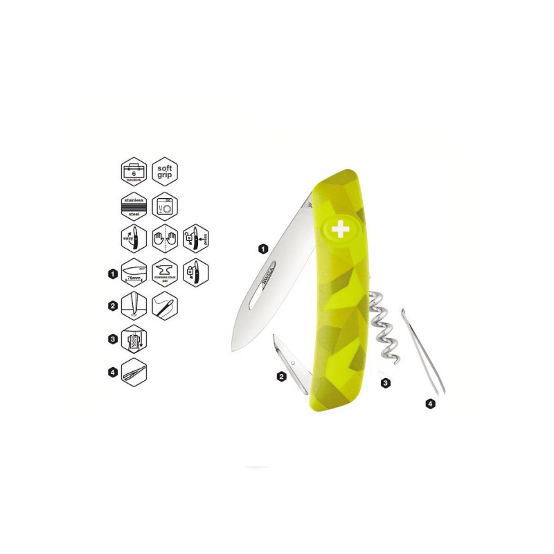 Coltellino multiuso Swiza C01 Camouflage moss urban, Coltellino svizzero