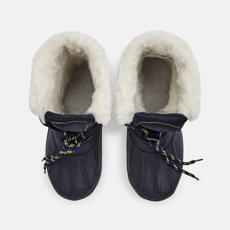 Bottes de neige fourrées bleues garçon