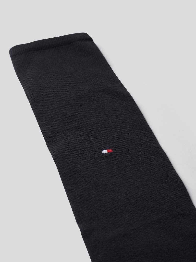 Kniestrümpfe aus Baumwoll-Elasthan-Mix mit Logo-Motiv in marineblau