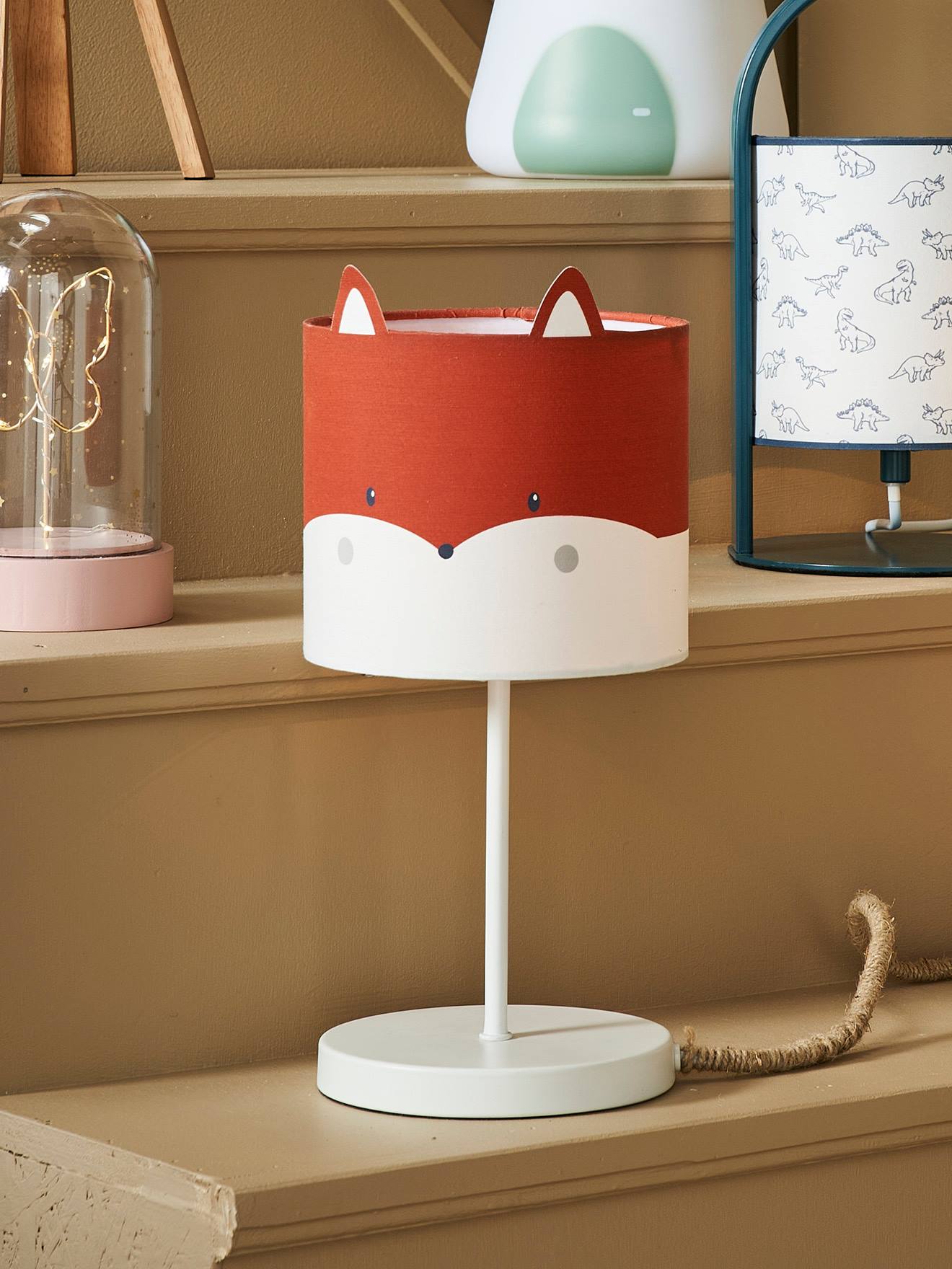 Vertbaudet Kinder Nachttischlampe FUCHS - weiß/rot