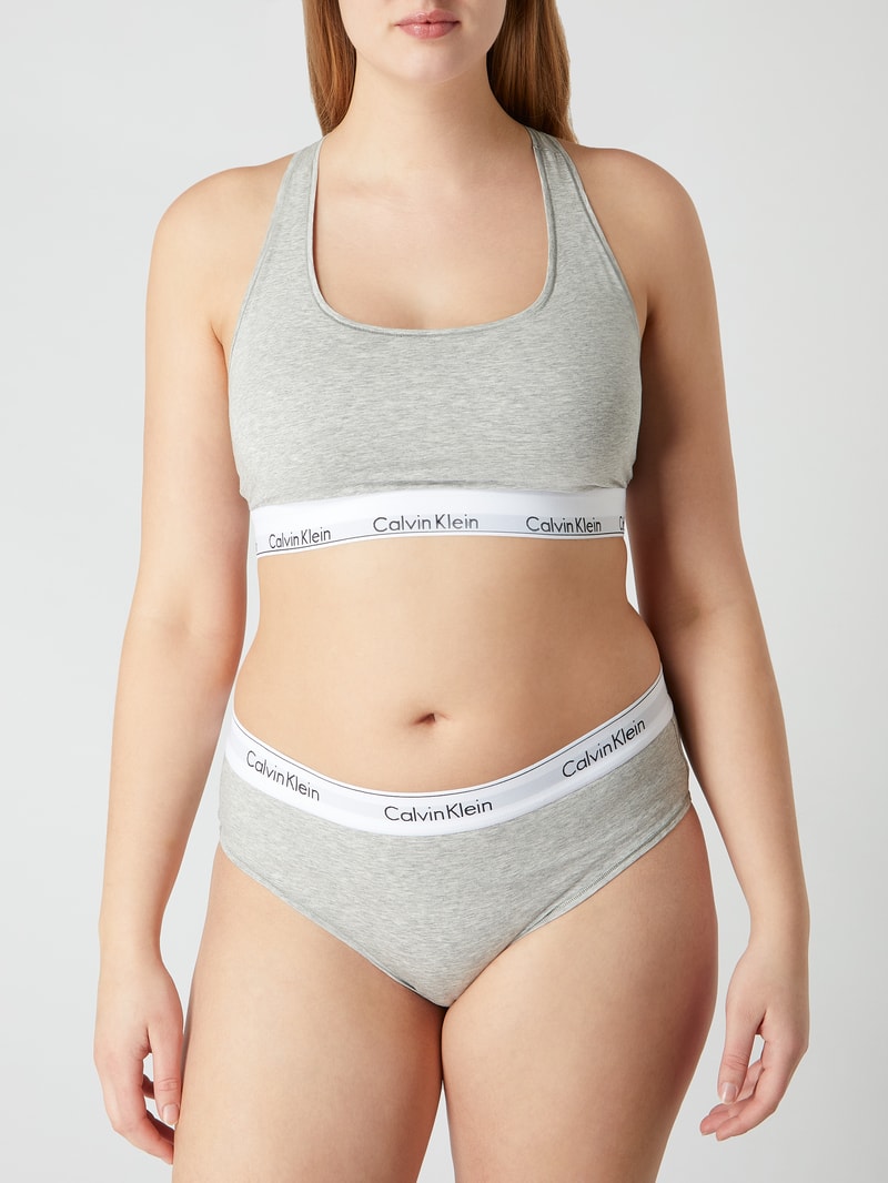 PLUS SIZE Slip in melierter Optik in mittelgrau meliert