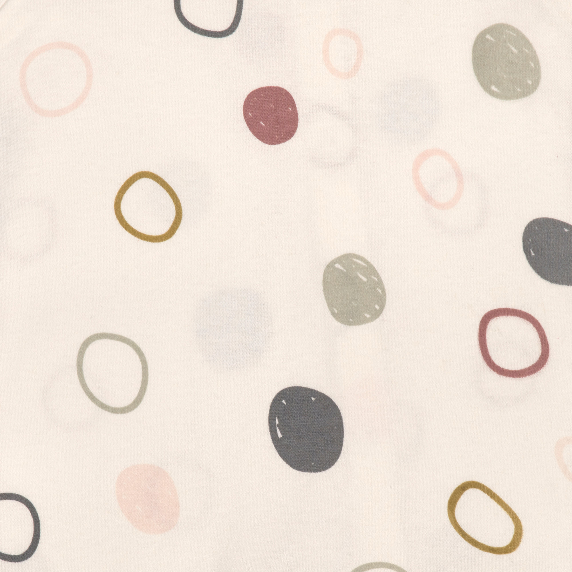 Baby Schlafanzug mit Füßen - Bio Baumwolle, Circles, Weiß