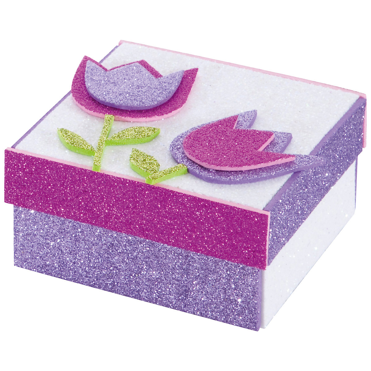 Glitter-Moosgummi selbstklebend Pastell, 5 Bogen in 5 Farben