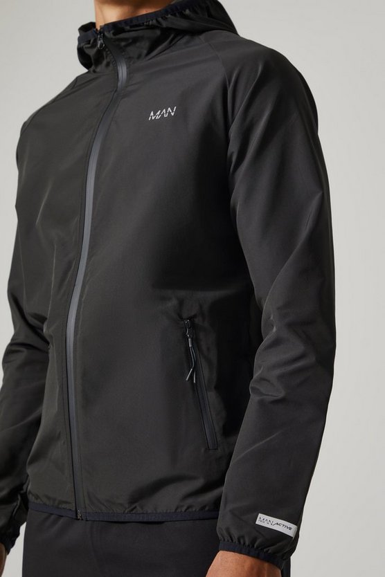 Man Active Windbreaker mit Trichterkragen