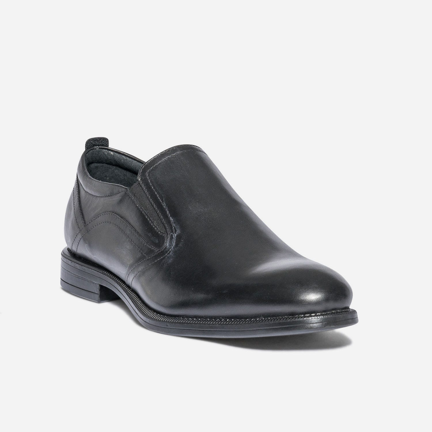 Derby élastiqué noir éco-conçu en cuir